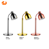 Lampe chauffante de table en métal couleur cuivre rouge or 2 ampoules pour réchauffer les aliments lampe de comptoir avec 250W