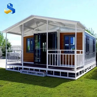 Maison conteneur préfabriquée extensible de 20 pieds avec 2 chambres, cuisine et salle de bain pour habitation, bureau ou école