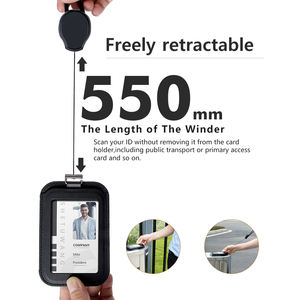 Ensemble de porte-badge et cordon en cuir Casekey Fashion <span class=keywords><strong>Yoyo</strong></span> pour carte d'identité - Porte-cartes d'identité pour avocat, employé de banque - Product Image 2