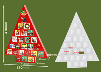 24 jours emballage arbre de noël boîte cadeau en gros calendrier de l'avent boîte tiroir personnalisé pour bougie cosmétique pyramide boîte alimentaire