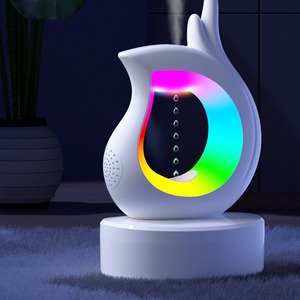 Chống trọng lực thiết kế tạo độ ẩm Water Drop Shipping RGB LED ánh sáng ban đêm 450ml Mist tạo độ ẩm đèn cạnh giường ngủ Bluetooth loa cho phòng ngủ - Product Image 1