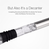 Accessoires de bar portables en acier inoxydable, refroidisseur à vin en métal, bâton refroidisseur pour bouteille de vin avec fonction de refroidissement/aérateur et verseur