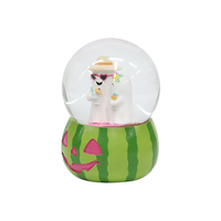 Boule à neige en résine mignonne d'Halloween, motif pastèque, impression de couple fantôme tropical, décor d'été pour boissons, B2B