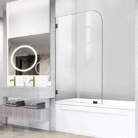 Panneau de douche en verre simple sans cadre, verre trempé épais pour salle de bain