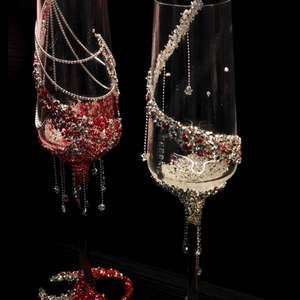 Copa de Champán Decorada con Mariposas y Flores Eternas, Material para Manualidades, Regalo para Bodas, Compromisos y Rituales - Product Image 4