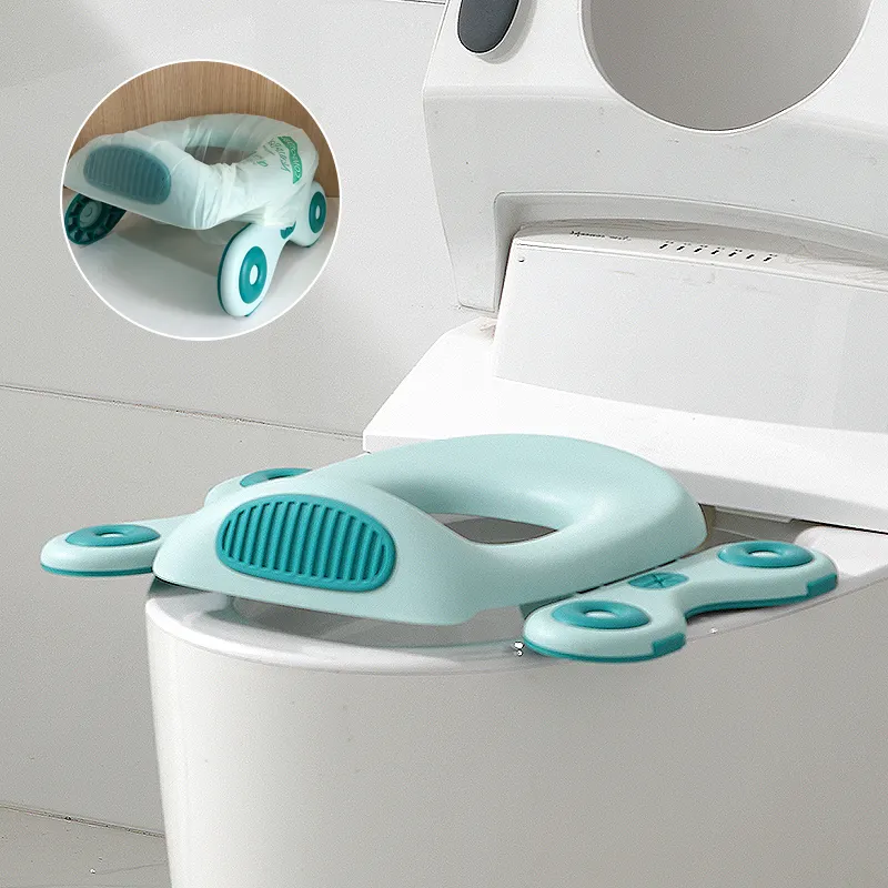 बच्चों यात्रा पोर्टेबल शौचालय ट्रेनर पॉटी प्रशिक्षण सीट कवर, प्लास्टिक वयस्क बच्चे तह Foldable पोर्टा पॉटी Liners/