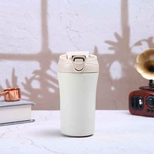 Stainless Steel Tumbler Vacuum <b>Flask</b> With Straw Thermal Insulation 24H Travel Mug Round Minimalist Design Multi Color Options - Product Image 3