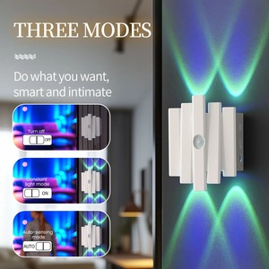 4 Heads <b>LED</b> Night <b>Light</b> <b>with</b> Motion <b>Sensor</b> RGB Gradient Wall Lamp Rechargeable Ambient <b>Light</b> Dimmable Magnetic Indoor <b>Lights</b> - Product Image 2