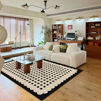 Tapis de salon rectangulaire imprimé style rétro, triple protection, antidérapant et imperméable, pour chevet et table basse
