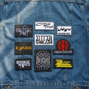 Patchs personnalisés en tissu tissé, en toile, 3D, style punk, hip-hop, rock, avec broderie appliquée, thermocollants, en PVC, avec slogan et lettres, pour vestes - Product Image 3