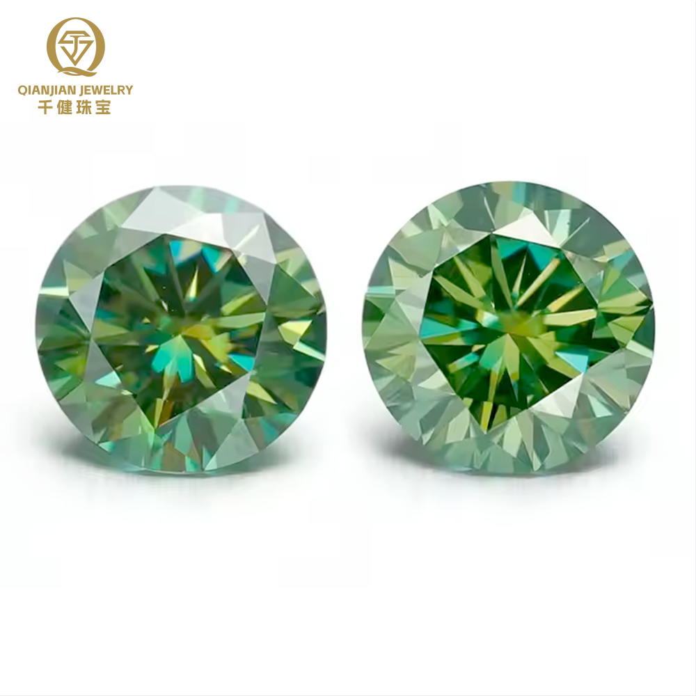 Qianjian Moissanite сыпучий камень высокого качества VVS драгоценный камень белый GRA moissanite оптом зеленый Муассанит для изготовления ювелирных изделий