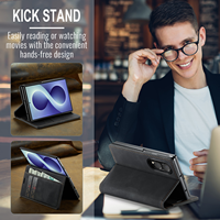 Étui portefeuille pour Samsung Galaxy Z Fold 8 avec 3 porte-cartes, blocage RFID, support intégré, en cuir PU, rabat antichoc, coque de téléphone