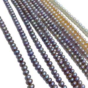 1240 Zhuji Natural Purple Freshwater <b>Pearls</b> 8-9MM Flat Beads <b>Loose</b> Necklaces Beads - Product Image 4
