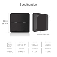Nouveau Interrupteur Mural Intelligent Zigbee UE, Télécommande pour Produits Domestiques, Application Tuya Smart Life, Interrupteur Intelligent Sans Fil à Piles pour Scénarios