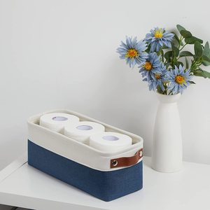 Contenitore Pieghevole Ecologico Rettangolare, Grande Organizzatore Intrecciato per Vestiti e Giocattoli, Cesto in Corda di Cotone con Manici in Pelle - Product Image 4