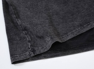 Camiseta de manga corta desgastada lavada Hip Hop High Street OEM - Product Image 4