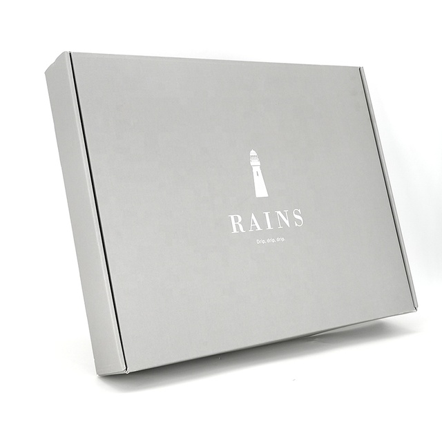 Custom Silver Grey Corrugated Mailer Box Minimalist Luxury Printed Shipping Packaging Box for E Commerce Electronics Delivery
