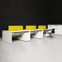 Postes de travail modulaires Mingle pour personnel de bureau, bureau convertible en table en bois, cloison de bureau design pour usage en villa ou bureau