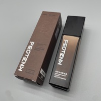 Boîte d'emballage en carton personnalisée de 350 g avec logo personnalisé, imprimé en relief argenté, boîte d'emballage en papier brun pour maquillage liquide, boîtes d'emballage cosmétiques