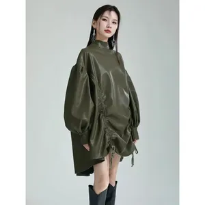 Abito Paoula con arricciature - Verde - Product Image 2