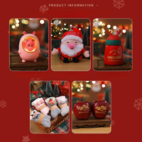 Panier-cadeau de Noël personnalisé avec logo, panier en osier tressé avec un pomme en peluche de Père Noël pour femme, petite amie, amies, sœur