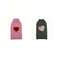 Gilet à col roulé pour chien Lovely Heart, respirant, en polaire tricotée, protection chaude, vêtements pour petits chiens, hiver