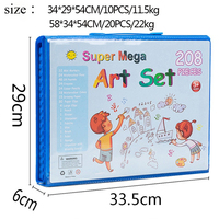 Coffret d'Art 208 Pièces pour Enfants : Pinceaux, Crayons de Couleur, Pastels à l'Huile, Feutres Aquarelle – Idée Cadeau Fête des Enfants