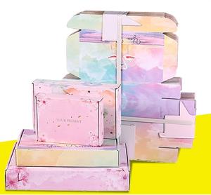 Custom Embossed Recycled Shipping <b>Box</b> Magnetic Closure Logo <b>Pink</b> Luxury Corrugated Folding Kraft Paper Packaging for Clothing - Product Image 2