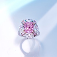 Bague en diamant de laboratoire brillant d'Europe et d'Amérique, bagues en moissanite, argent sterling 925, bague entièrement sertie de zircon