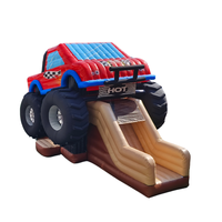 Videur gonflable commercial combo château gonflable cavalier gonflable bambin gonflable Monster Truck maison de rebond avec toboggans aquatiques