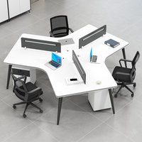 Bureau de direction commercial en bois moderne et simple, ensemble de chaises 2/3/5/6/8 places, design linéaire avec cloison, démontable et assemblable