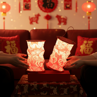 Nouveau produit personnalisation 2026 année du cheval lanterne pliable Dimmable tactile contrôle papier lumière USB Rechargeable Festival