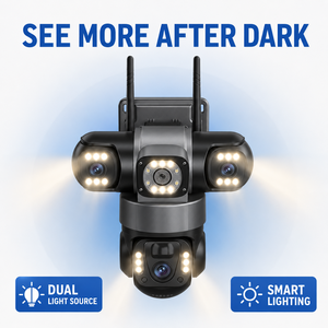 <span class=keywords><strong>Caméra</strong></span> <span class=keywords><strong>WiFi</strong></span> DREAMKACHER AF-AB05 3 objectifs Extérieur 2MP Zoom optique 10x Résistante aux intempéries Double source de lumière Carte mémoire incluse - Product Image 2