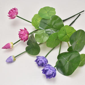 סימולציה קטן לוטוס פלסטיק מזויף פרחי סלון בית בודהה אולם בריכת דגי טנק קישוט מים לוטוס - Product Image 6