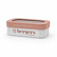 Boîte cadeau en papier rigide elliptique haut de gamme, personnalisée, imperméable, avec fenêtre en PVC et coins arrondis pour l'emballage des sushis