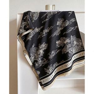 Bufanda de cachemira gruesa de doble cara con estampado de paisaje para mujer, ideal para invierno, venta al por mayor - Product Image 4