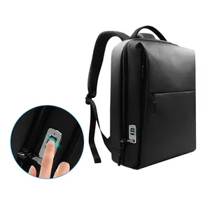 Bolsa de ordenador portátil con bloqueo de huella dactilar integrada, bolso de trabajo antirrobo para estudiantes, con carga USB, para negocios, Notebook, paquete trasero