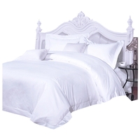 Parure de draps 4 pièces blanche unie sur mesure pour hôtel, disponible en plusieurs tailles, literie universelle pour projets hôteliers mondiaux