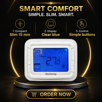 Thermostat numérique horizontal LCD mural pour climatisation centrale, régulateur de température ambiante pour hôtel, bureau, appartement