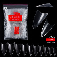 Mariposa francesa Full Stick Half Stick Nail Art-diseñado de larga duración Longitud corta Punta de gota de agua Finger Coffin Stiletto Heel
