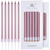 Bougies d'anniversaire colorées, porte-bougies, bougies hautes pour gâteaux, bougies fines et longues pour cupcakes, bougies écologiques en cire de paraffine, pour le Nouvel An, le Ramadan, les bars