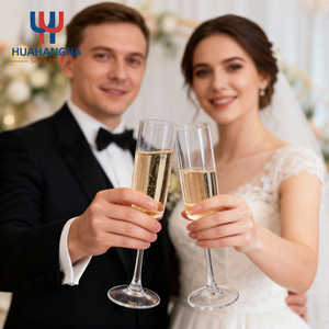 6オンスストレートステムミモザシャンパンフルートグラス2本セット木製ギフトボックス女性用ウェディングパーティーカップル新婚夫婦 - Product Image 5