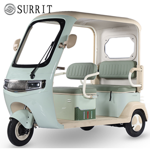 Tricycle électrique rétro pour passagers, tuk-tuk 3 places, véhicule de transport couvert avec auvent - Product Image 1