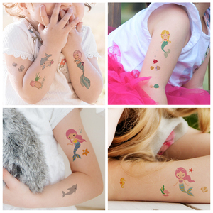 Mermaid Rifornimenti Del Partito Tatuaggi Temporanei per I Bambini Della <span class=keywords><strong>Sirena</strong></span> Festa di Compleanno Favorisce I Regali Per Le Ragazze Autoadesivo Del Tatuaggio - Product Image 4