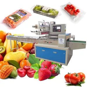 A Free Shipping Automatic Cake Bread Croissant Bread Biscuit Metals Plastic Part Tortilla Soap Candy Vegetable Packing Machine