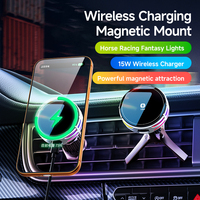 Support de téléphone magnétique sans fil en stock usine, chargeur rapide 15W, support universel pour grille d'aération de voiture pour la navigation