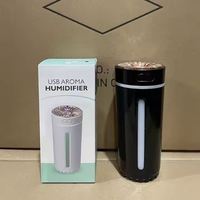 Humidificateur ultrasonique rechargeable 300 ml, diffuseur d'arômes pour la maison, purificateur d'air pour voiture, brumisateur avec lumière LED colorée