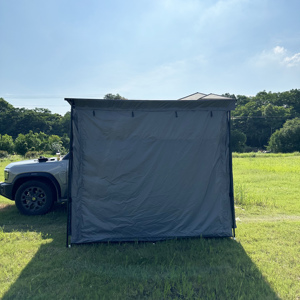 Tente latérale extérieure <span class=keywords><strong>4X4</strong></span> pour véhicule, équipement de <span class=keywords><strong>camping</strong></span> étanche à la pluie avec poteau en aluminium, tissu en toile pour le <span class=keywords><strong>camping</strong></span> et les voyages - Product Image 4