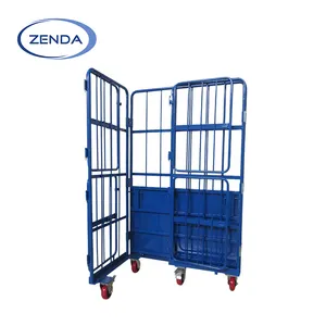 Hot Selling Industrial Steel Stackable Pallet Rack Stillage Storage Foldable Wire Roll Cage Trolley