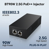 Injecteur PoE+ 2,5G pour Ethernet, 90W 48V avec compatibilité 10/100/1000/2500 Mbps et IEEE 802.3af/at/bt